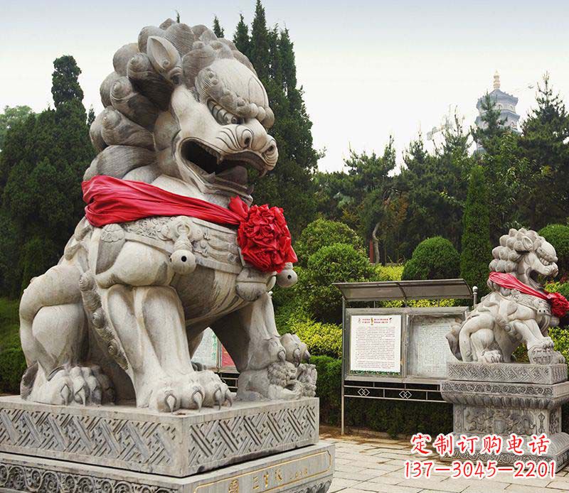 广西艺术精美大理石狮子雕塑