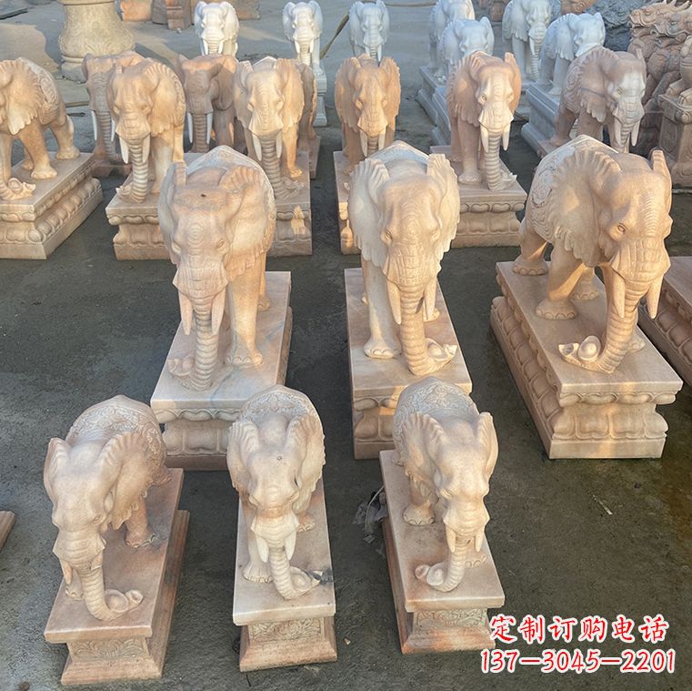 广西翘鼻大象石雕,传承经典浓烈之美