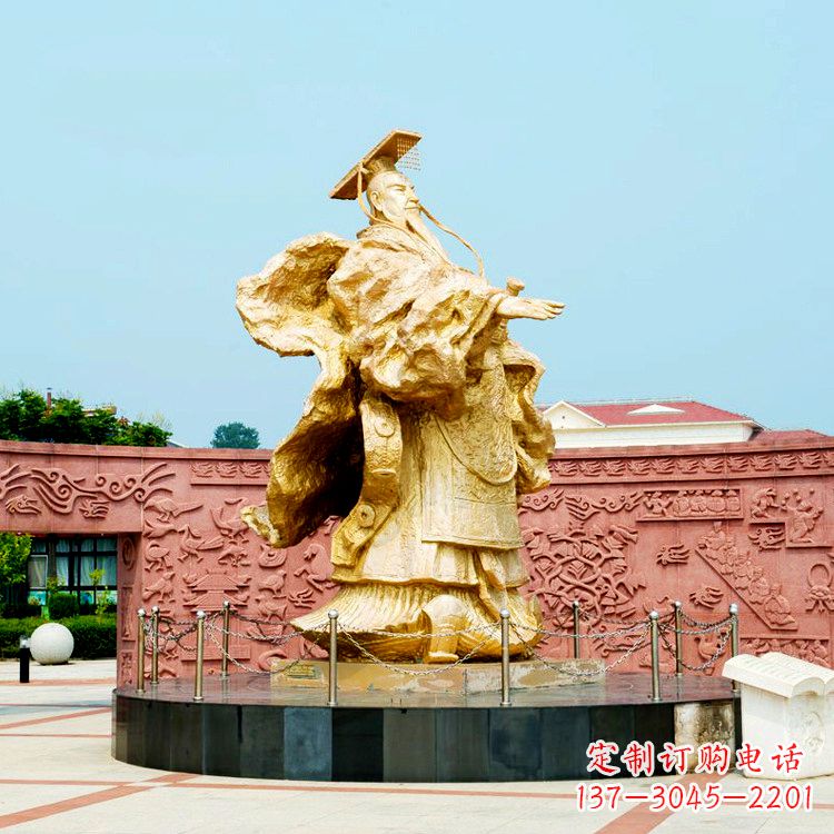 广西中领雕塑:秦始皇鎏金铜雕塑像