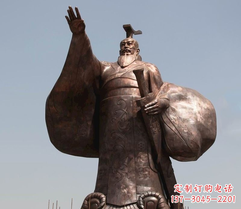 广西秦始皇铜雕精美塑像,让历史回溯至您身边