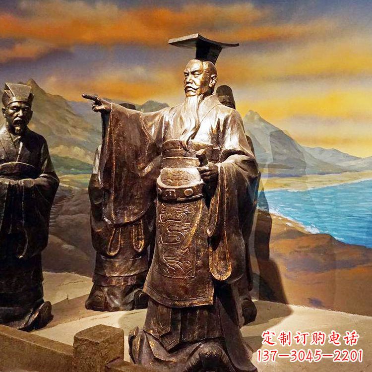 广西中领雕塑-精美秦始皇大型铜雕像