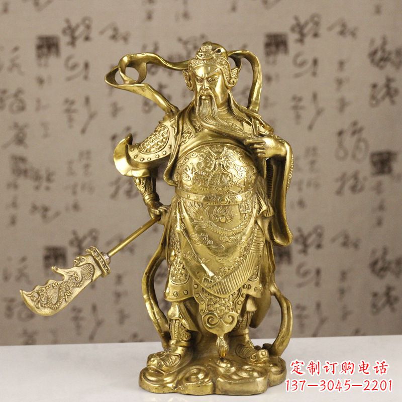 广西中领雕塑|关羽铜像:令人惊叹的纯黄铜武财神