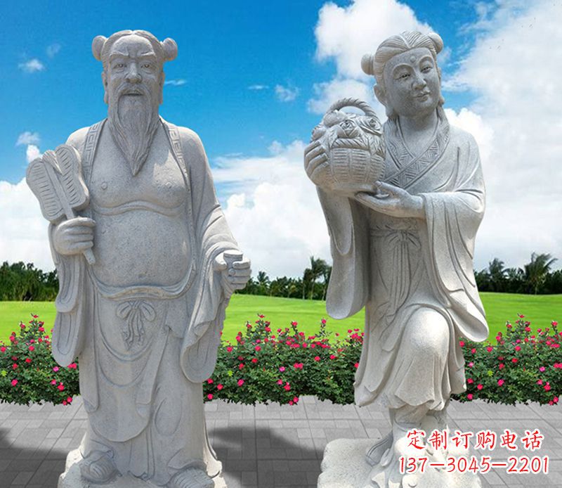 广西青石八仙过海石雕