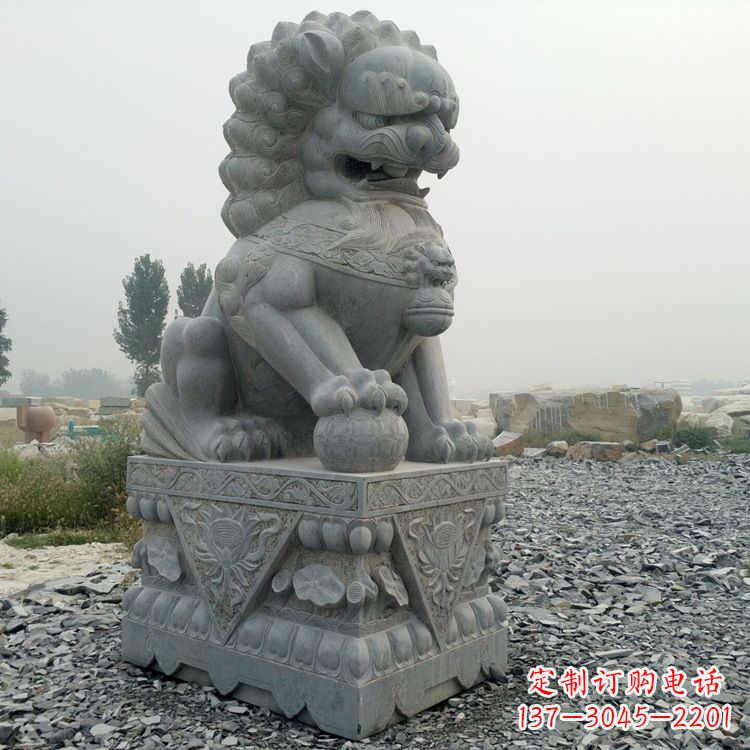 广西青石北京狮子雕塑,雕刻传承千古之魅力