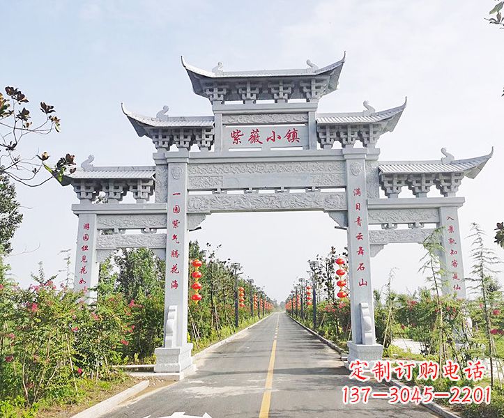 广西青石雕塑牌坊