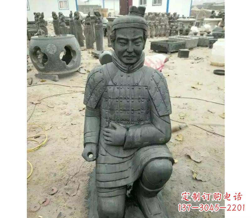 广西青石仿古兵马俑雕塑
