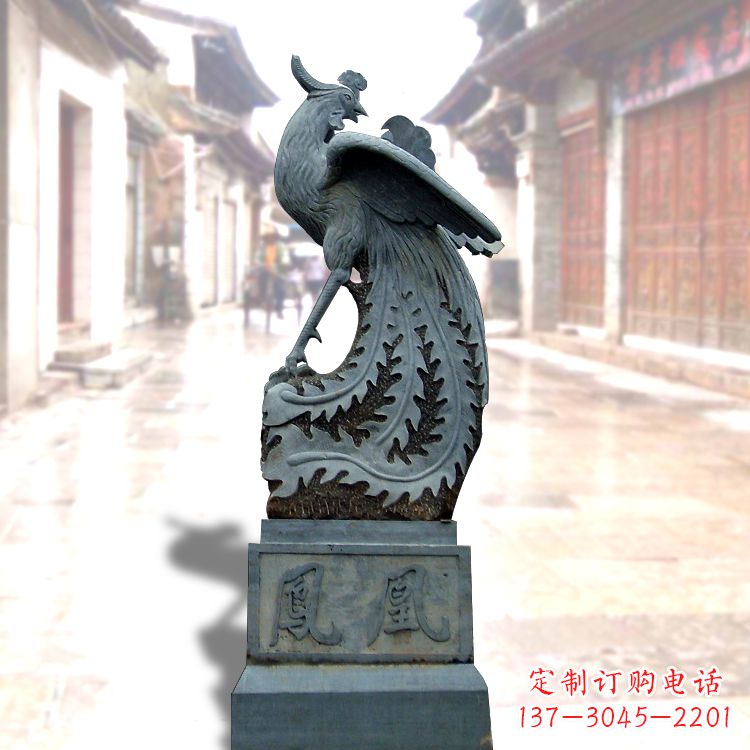 广西匠心之作——青石仿古凤凰雕塑