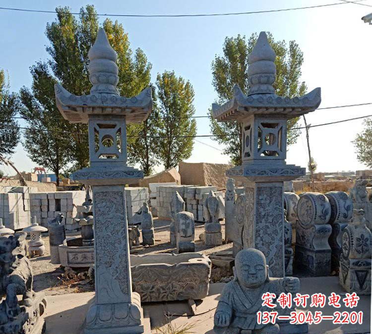 广西青石仿古石灯雕塑,精美实用