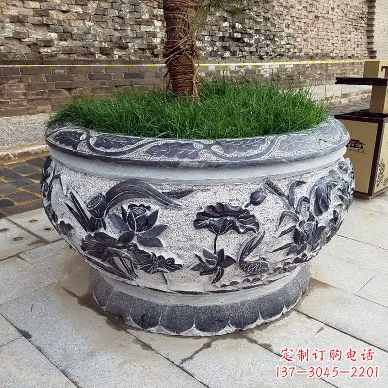 广西青石仿古鱼缸花盆