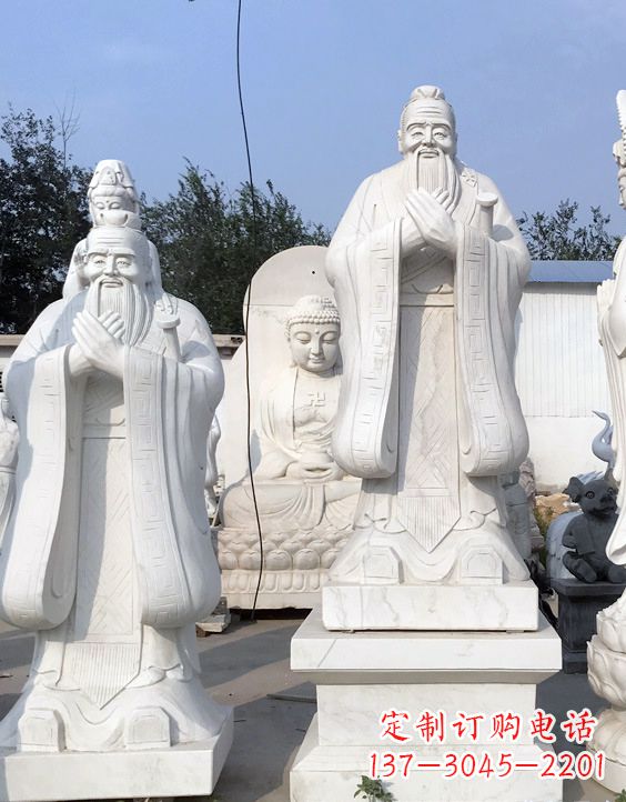 广西青石孔子雕像