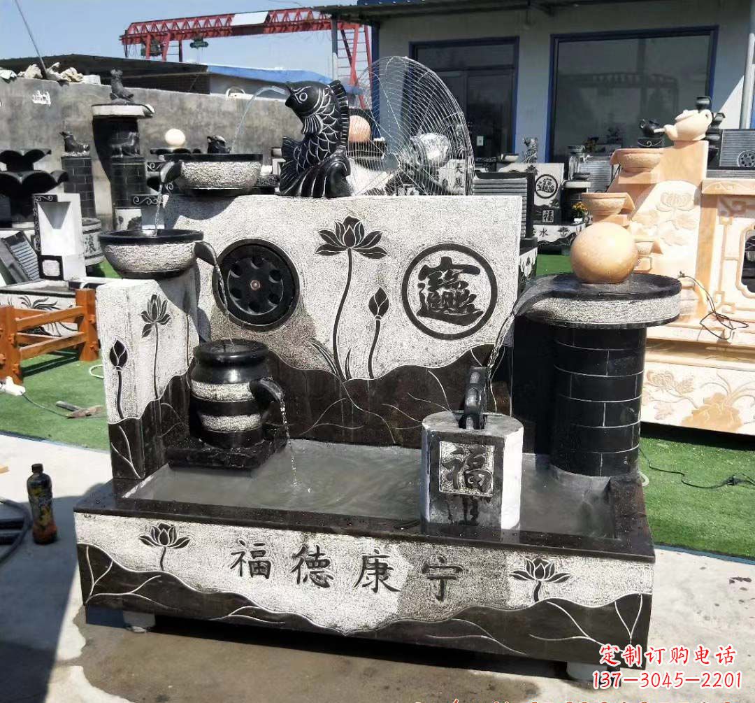 广西青石水池石雕——美丽水中景观