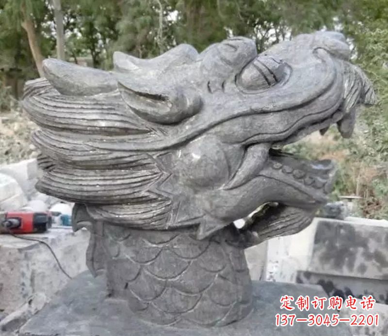 广西青石龙头雕塑