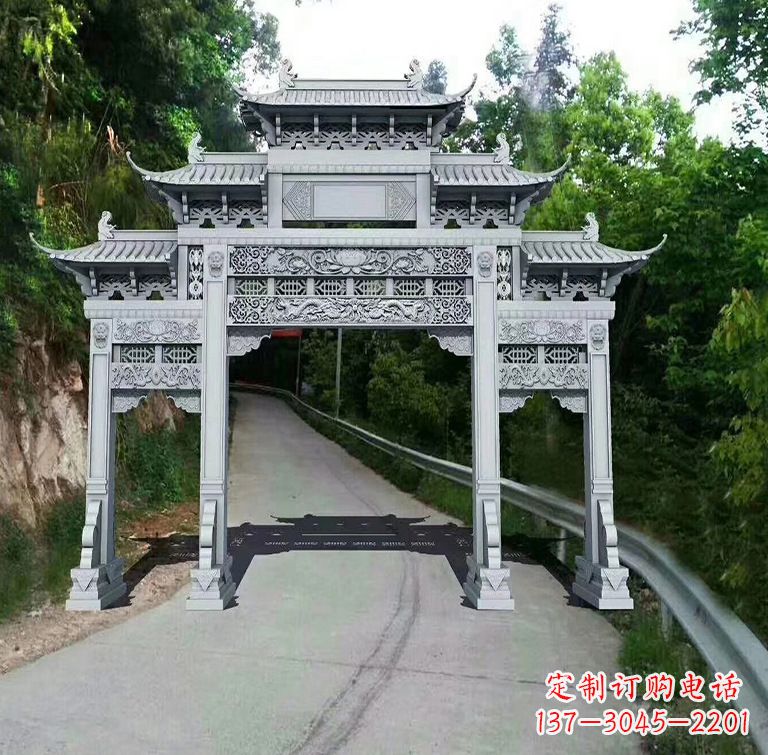 广西青石牌坊雕塑,演绎精致经典
