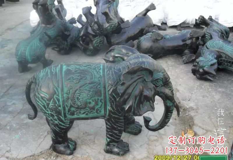 广西精美青铜大象雕塑,极致线条优雅