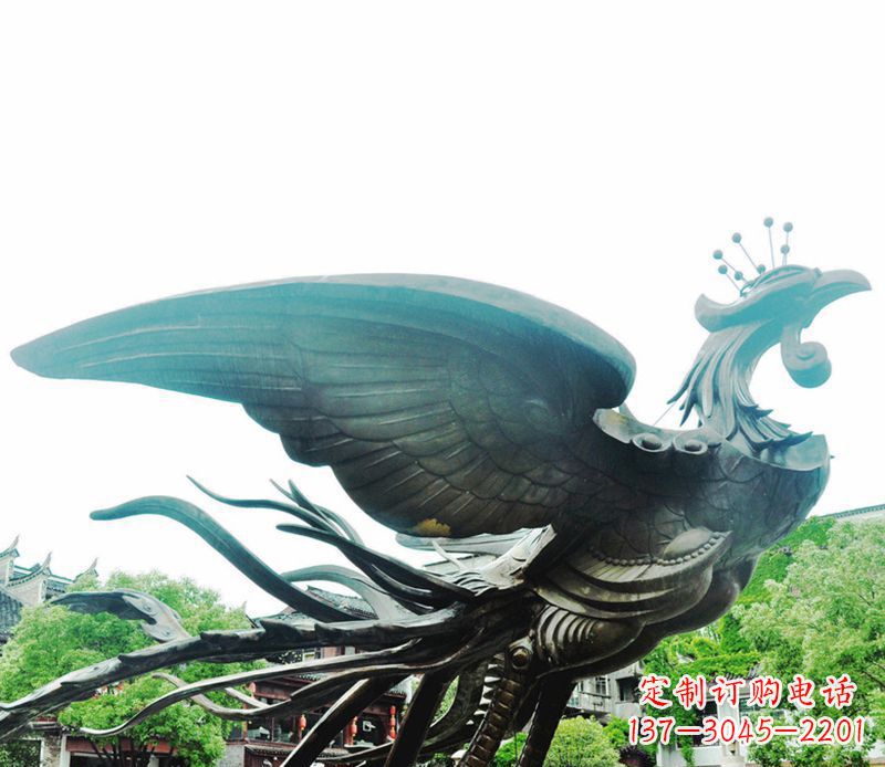 广西青铜凤凰雕塑,传承古典魅力