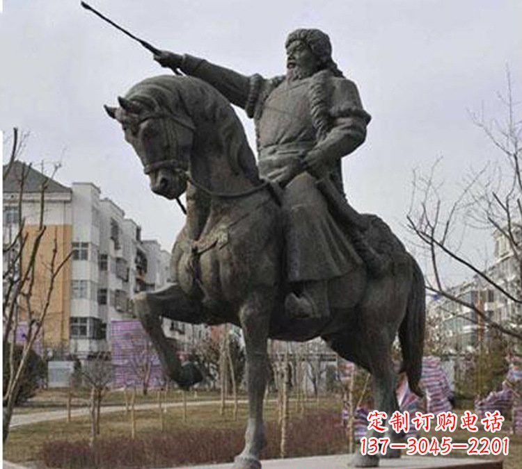 广西青铜骑马成吉思汗