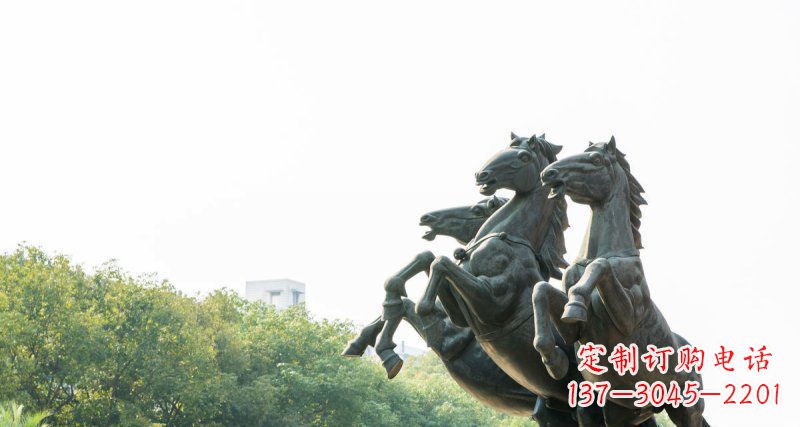 广西中领雕塑出品,精美青铜三匹马铜雕塑