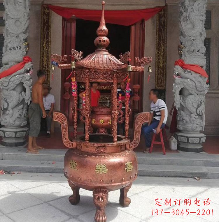 广西精致全铜小香炉雕塑