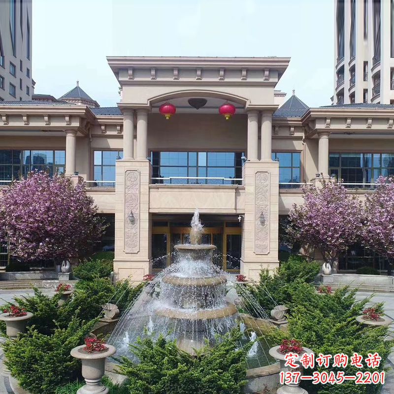 广西高品质三层石喷泉雕塑