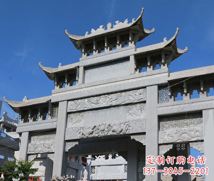 广西定制牌坊石雕,纪念无价的美好记忆