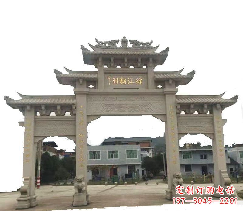 广西三门牌坊仿古石雕,雕刻精美传承传统