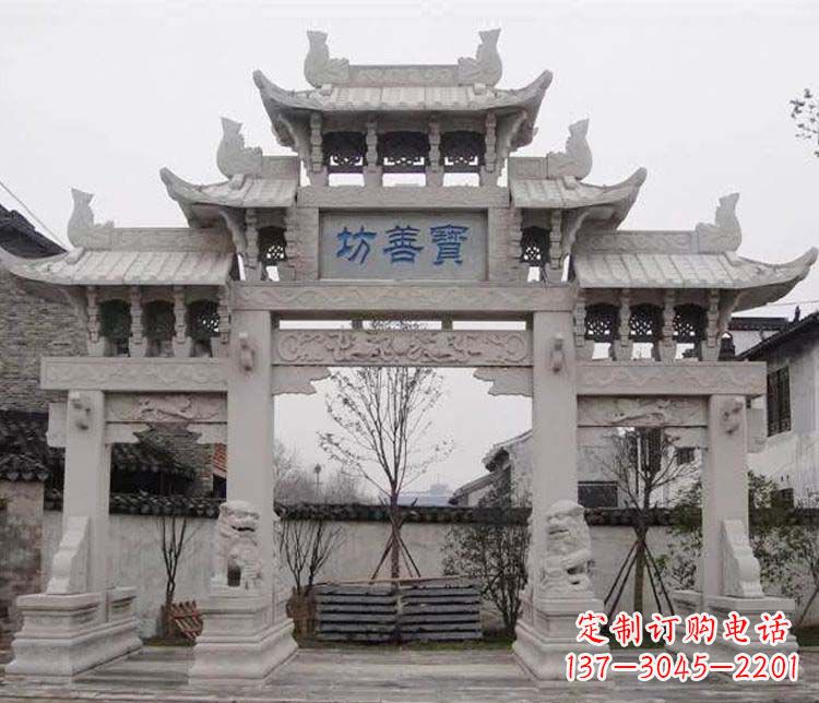 广西领雕塑:精美石牌坊石雕艺术品