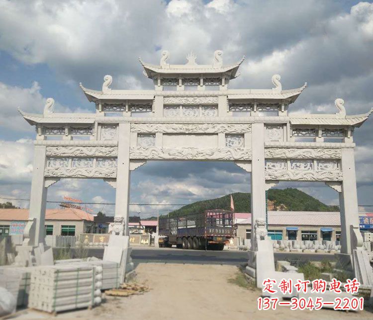 广西精美大理石牌坊石雕——给您的家园增添优雅气质