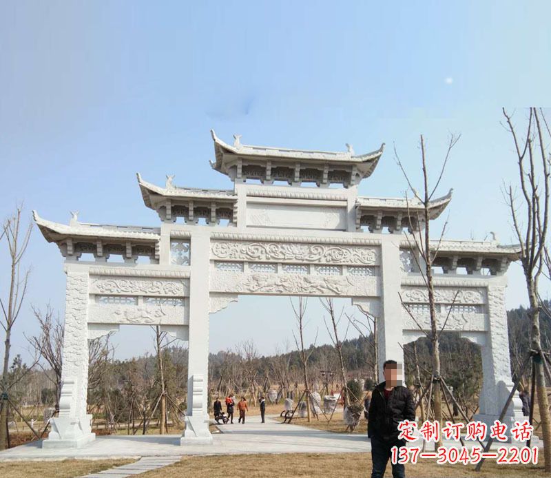 广西中领雕塑-牌坊石雕精美无比