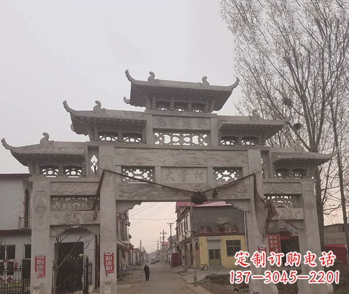广西精美牌坊石雕,定制精美属于您的雕塑