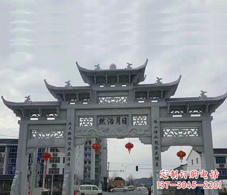 广西三门五楼石牌坊石雕_1