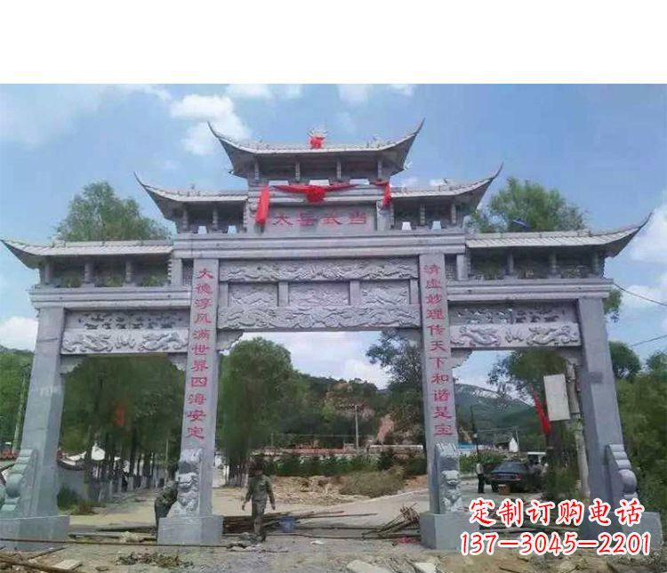 广西三门五楼石牌坊石雕_2