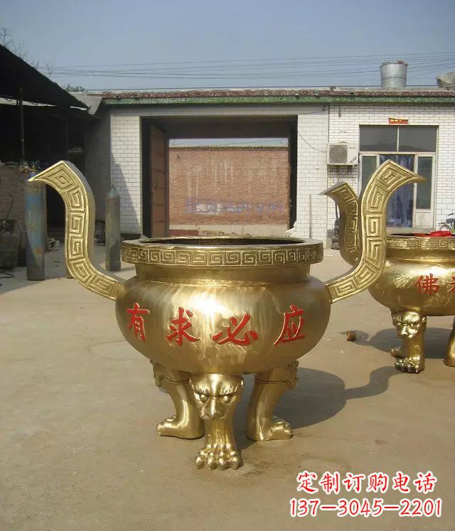 广西三足香炉铜雕,装点你的寺庙