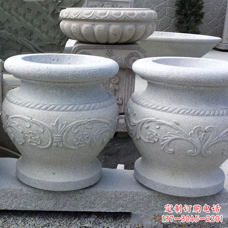 广西砂岩花盆石雕,搭配室内装饰空间