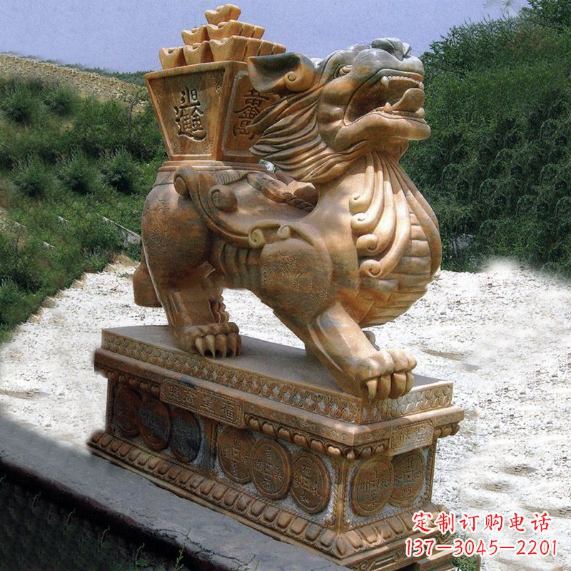 广西商场企业看门神兽“日进斗金”招财貔貅石雕