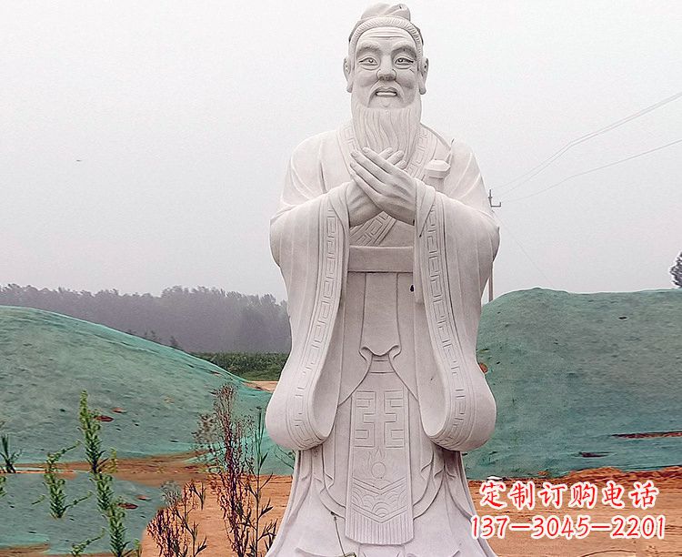 广西中领雕塑:精致雕刻的少海公园孔子雕像