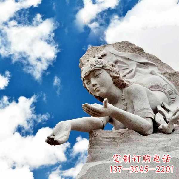 广西传说中的精卫—大理石雕塑