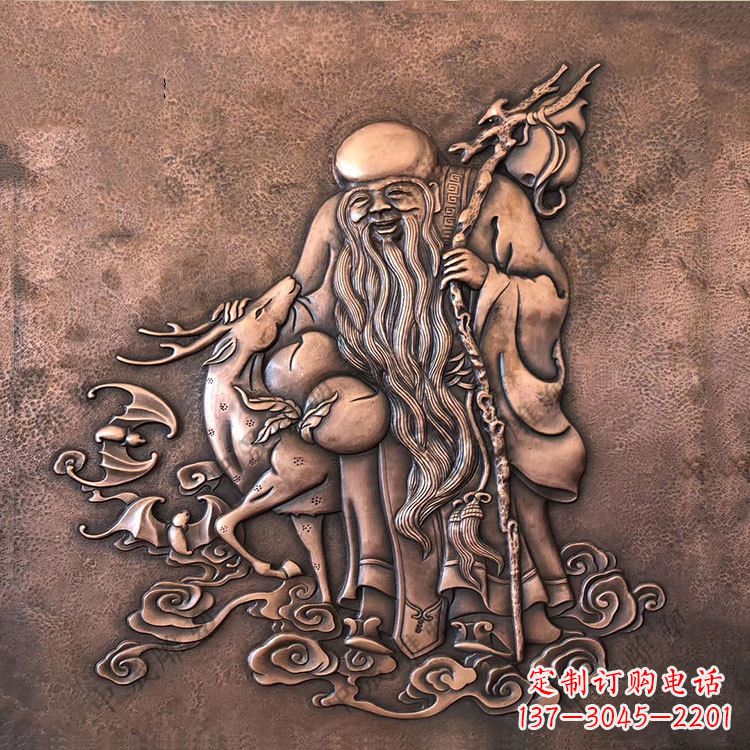 广西追求长寿的崇高象征——紫铜老寿星雕塑