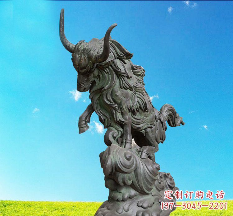 广西中领雕塑神牛踏波铜雕