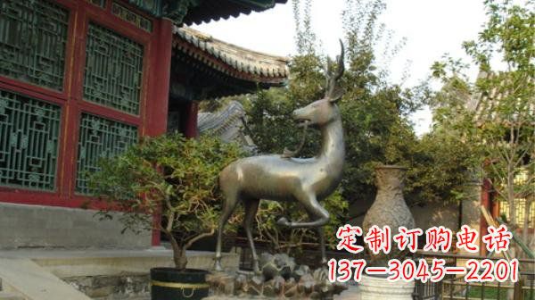 广西神鹿寺庙铜雕动物定制