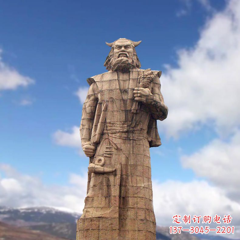 广西精美神农大型石雕像,由中领雕塑定制