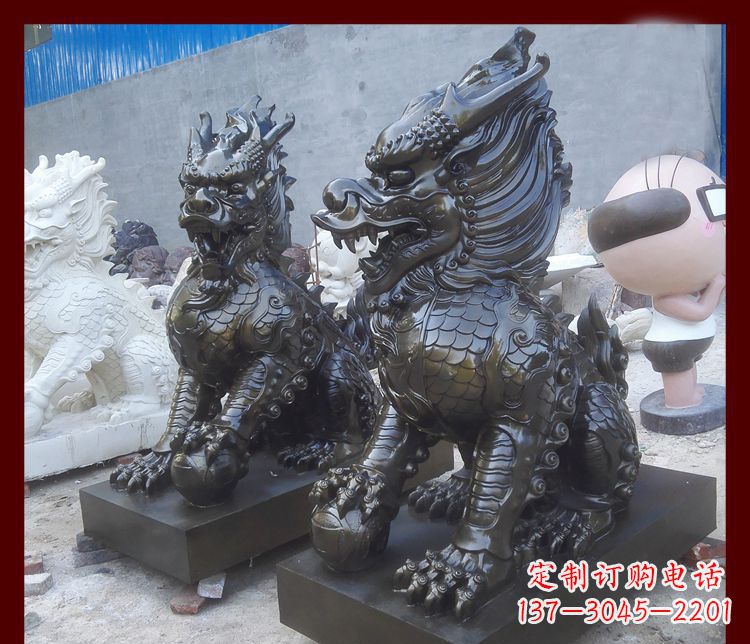 广西中领雕塑的麒麟铜雕是塑造精美的工艺结果。…