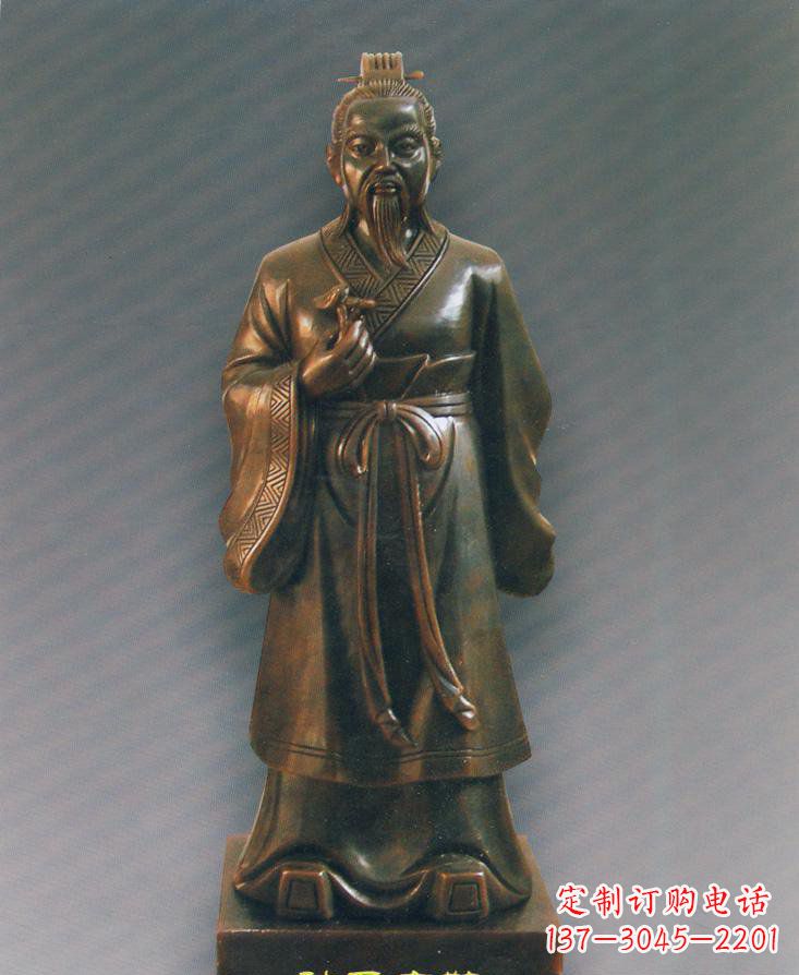 广西扁鹊仿铜人物雕塑-独特的玻璃钢雕刻