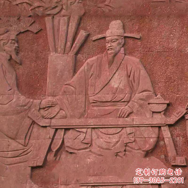广西沈括砂岩浮雕,重现学校历史名人壁画