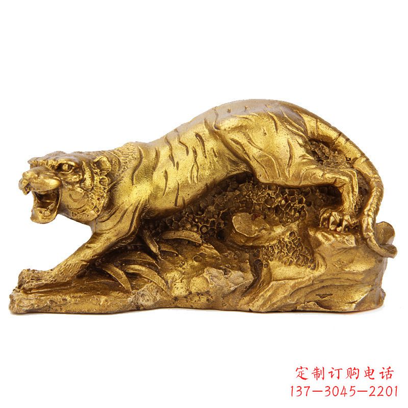 广西中领雕塑生肖铜虎鎏金摆件,是一款以生肖虎…