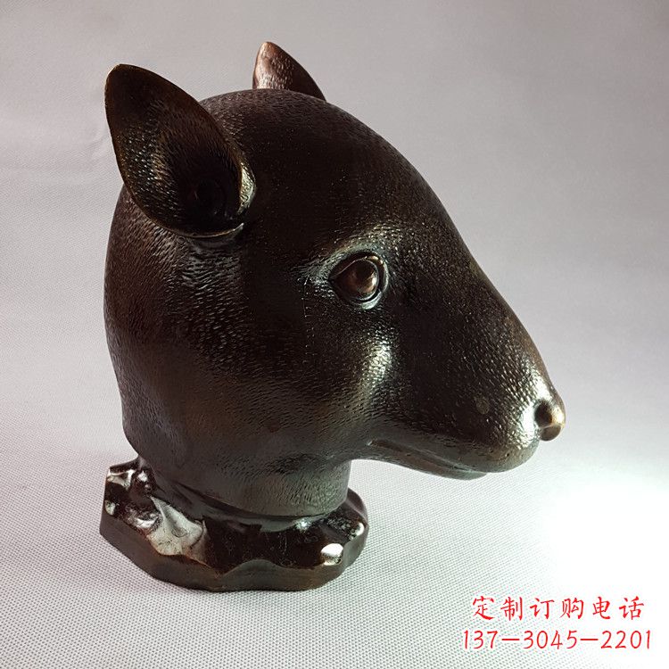 广西生肖鼠铸铜兽首