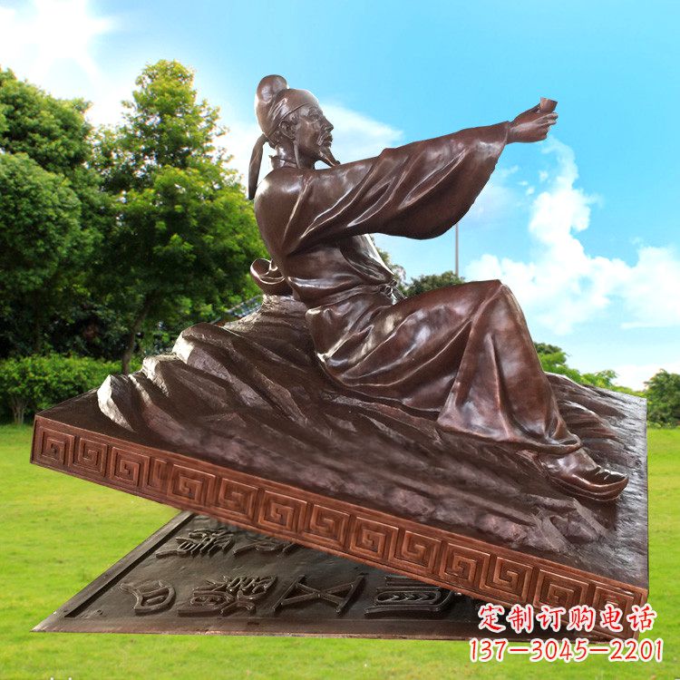 广西中领雕塑推出一款特别精美的铜雕——李白铜…