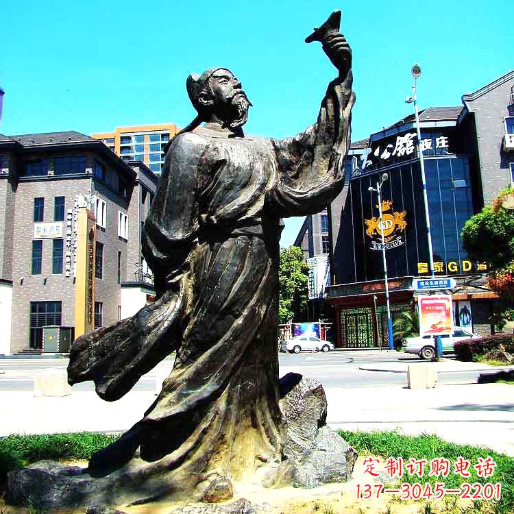 广西经典再现-李白铜雕塑