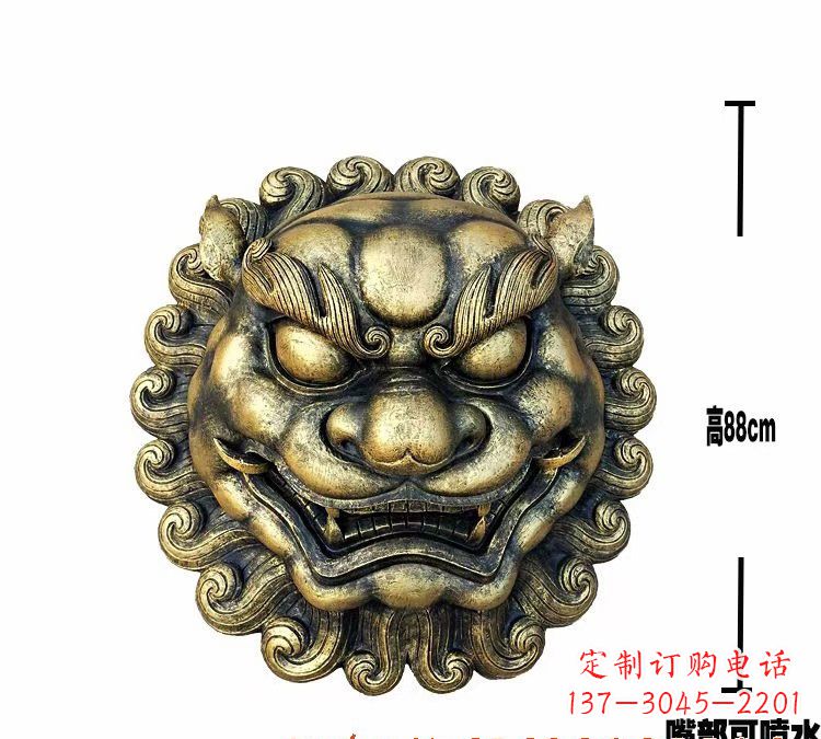 广西领雕品质狮子头铜雕