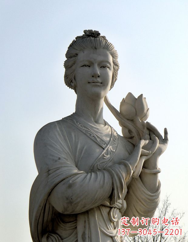 广西汉白玉荷花雕塑,精致美丽无双!
