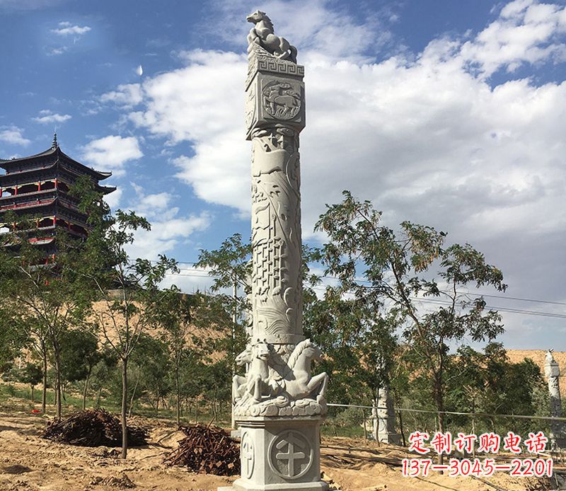 广西十二生肖午马柱石雕,深刻铭刻你的特殊瞬间